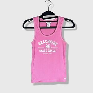 Abercrombie Tank Top Women XL Baby‎ Pink Beachside Snack Shack Y2K Beachy Preppy